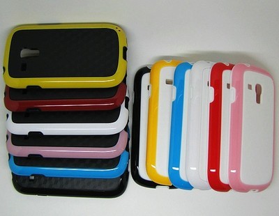 厂家供应三星i8190手机套/Galaxy s3 mini立体墙双色保护套